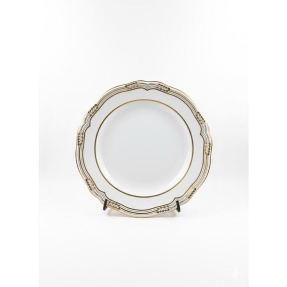 Spode SHEFFIELD R568 Fine Bone China 8" Salad Dessert Plates Gold Trim - Picture 1 of 3